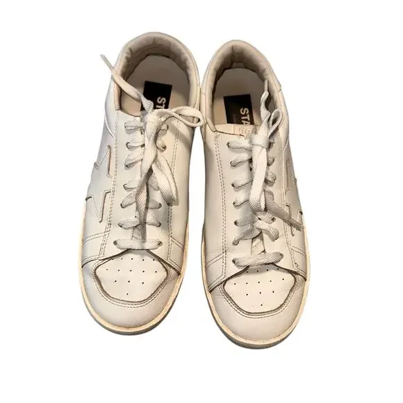 Golden Goose Stardan Women's Total White Leather Sneakers Size 39 / 9